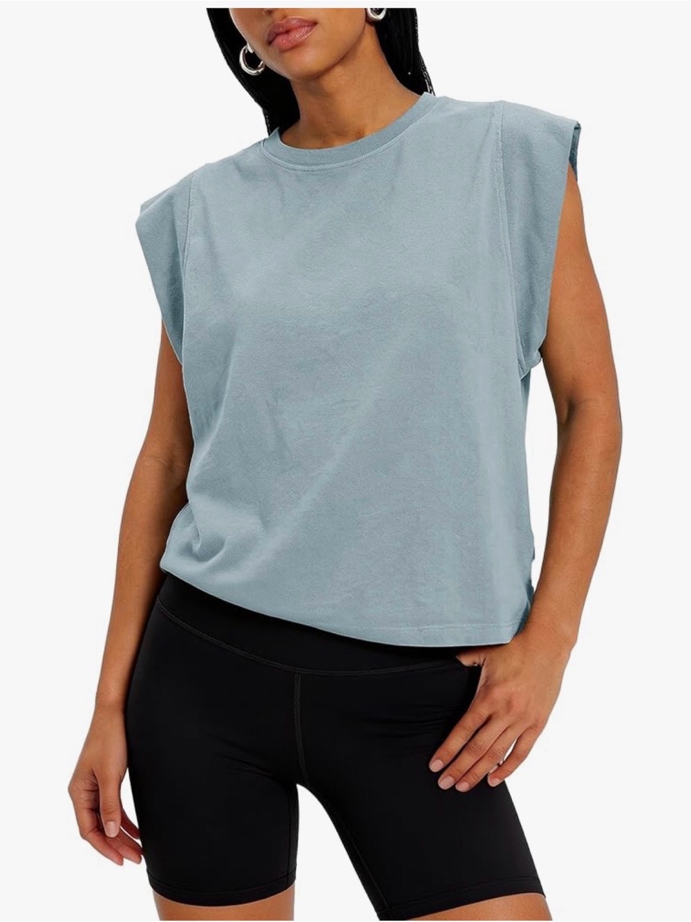NWT BLUE CAP SLEEVE TOP-S